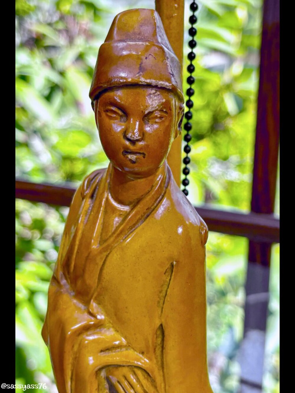 ▪️ VTG▪️BORGHESE▪️Mid-Century Asian Figural Italian Chalkware Table Lamp - Picture 4 of 10